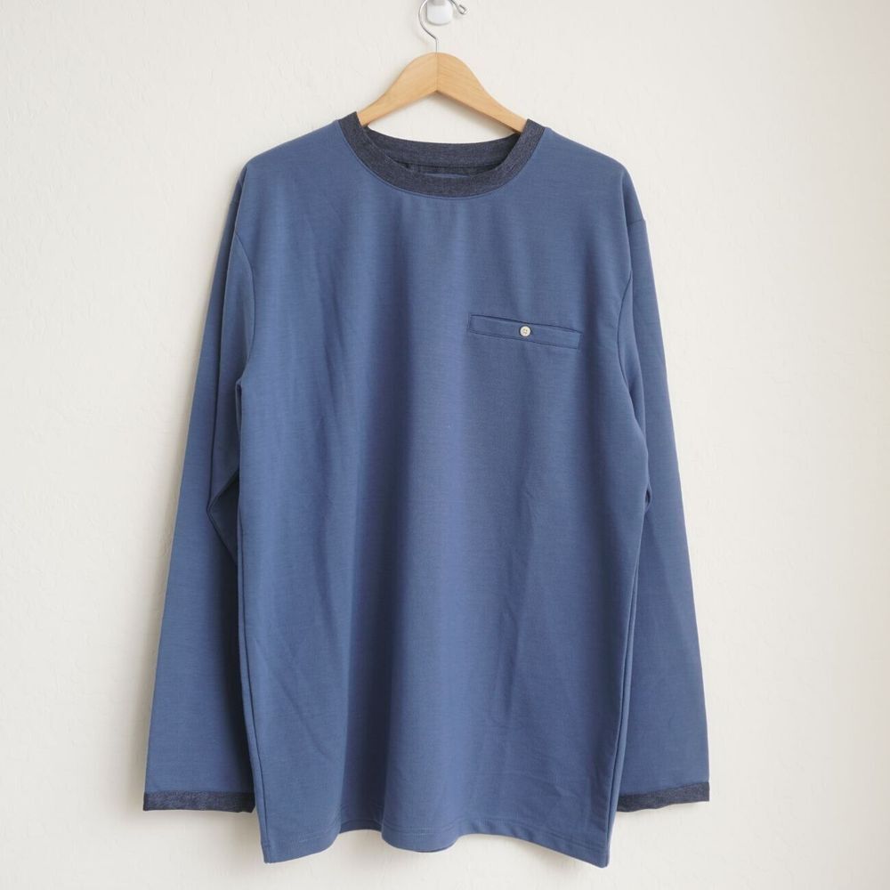 Mugsy kls1nv Mens Sweatshirt Pullover Crewneck Long Sleeve Blue Cotton Blend XXL